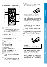 Предварительный просмотр 9 страницы Sony XR500VE Handbook