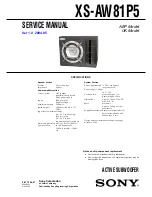 Preview for 1 page of Sony XS-AW81P5 Service Manual