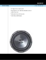 Preview for 1 page of Sony XS-GTX100LW - Gtx 10" Sub Woofer Specifications