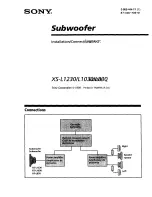 Preview for 1 page of Sony XS-L1030 Installation/Connections