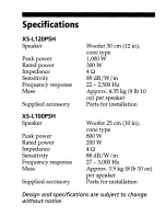 Предварительный просмотр 3 страницы Sony XS-L120P5H Installation/Connections Manual