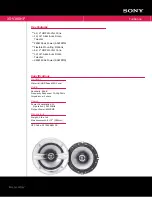 Sony XS-V160HP Marketing Specifications preview