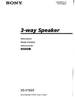 Preview for 1 page of Sony XS-V1633 - Xplod 6 1/2" Hop Speaker Instructions Manual