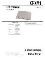 Sony XT-XM1 - Xm Satellite Radio Tuner Service Manual preview