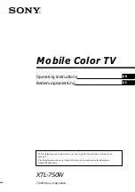 Sony XTL-750W Operating Instructions Manual preview