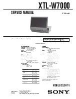 Sony XTL-W7000 Service Manual preview