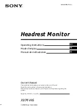 Preview for 1 page of Sony XVM-H6 Operating Instructions Manual