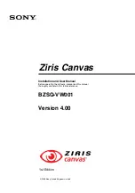 Preview for 1 page of Sony Ziris Canvas BZSQ-VW001 Installation And User Manual