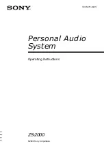 Sony ZS-2000 Primary Operating Instructions Manual предпросмотр