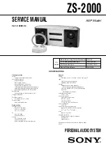Preview for 1 page of Sony ZS-2000 Primary Service Manual