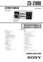 Sony ZS-2000 Primary Service Manual предпросмотр