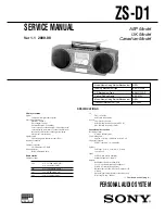 Preview for 1 page of Sony ZS-D1 Service Manual