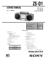 Предварительный просмотр 1 страницы Sony ZS-D1 Service Manual