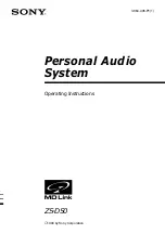 Preview for 1 page of Sony ZS-D50 Operating Instructions  (primary manual) Operating Instructions Manual