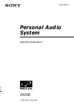 Предварительный просмотр 1 страницы Sony ZS-D50 Operating Instructions  (primary manual) Operating Instructions Manual