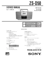 Предварительный просмотр 1 страницы Sony ZS-D50 Operating Instructions  (primary manual) Service Manual