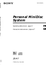 Sony ZS-M7 Operating Instructions Manual preview