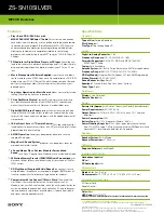 Preview for 2 page of Sony ZS-SN10 Specifications