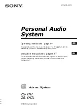 Предварительный просмотр 1 страницы Sony ZS-YN7L Operating Instructions Manual