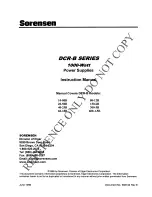 Preview for 1 page of Sorensen DCR 10-80B Instruction Manual