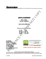 Preview for 1 page of Sorensen DCR10-40B Instruction Manual