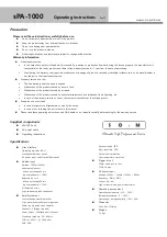 Preview for 1 page of SOtM sPA-1000 Operating Instructions