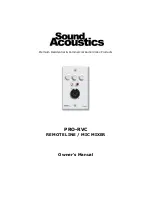 Sound Acoustics PRO-RVC Owner'S Manual preview