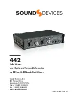 Sound Devices 442 User Manual And Technical Information preview