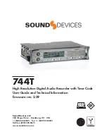 Предварительный просмотр 1 страницы Sound Devices 774T User Manual And Technical Information