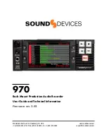 Предварительный просмотр 1 страницы Sound Devices 970 User Manual And Technical Information