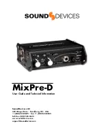 Preview for 1 page of Sound Devices MixPre-D User Manual And Technical Information