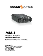 Sound Devices MM-1 User Manual And Technical Information предпросмотр