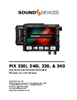 Sound Devices PIX 220 User Manual And Technical Information preview