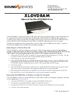 Sound Devices XL-DVDRAM User Manual And Technical Information preview