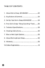 Preview for 2 page of Sound Oasis Glo to Sleep ADVANCED GTS-2000SE Instruction Manual