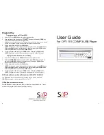 Sound Projections OPT-101 User Manual предпросмотр