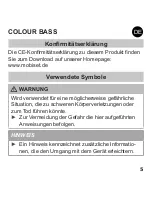 Предварительный просмотр 7 страницы SOUND2GO COLOUR BASS User Manual