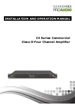 Preview for 1 page of Soundchoice PROAudio C4 Series Installation And Operation Manual