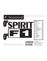 Предварительный просмотр 1 страницы SoundCraft Spirit F1 User Manual