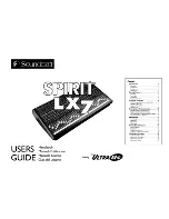 SoundCraft Spirit LX7 User Manual preview