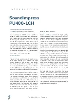 Preview for 4 page of SOUNDIMPRESS PU400-1CH MONO User Manual