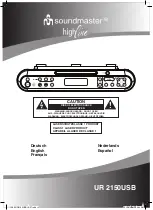 Предварительный просмотр 1 страницы SOUNDMASTER HighLine UR 2150USB Manual