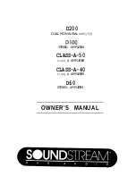 Soundstream CLASS-A-5.0 Owner'S Manual предпросмотр