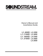 Soundstream L1.1100D Owner'S Manual & Installation Manual preview