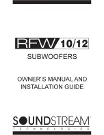 Soundstream RFW-10 Owner'S Manual And Installation Manual preview