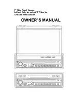 Soundstream TFT Monitor /DVD/AM/FM/Bluetooth Owner'S Manual предпросмотр