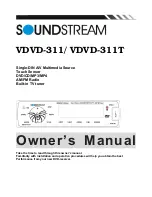 Предварительный просмотр 1 страницы Soundstream VDVD-311 Owner'S Manual