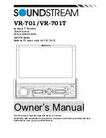 Предварительный просмотр 1 страницы Soundstream VR-701 T Owner'S Manual