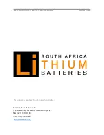 Preview for 14 page of SOUTH AFRICA LiTHIUM BATTERIES LIFEPO4 User Manual