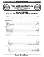 Preview for 7 page of South Bend Tools SB1122 Owner'S Manual